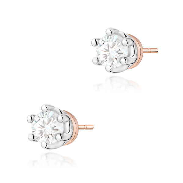 Kolczyki Diament 2 x 0,15ct różowe złoto