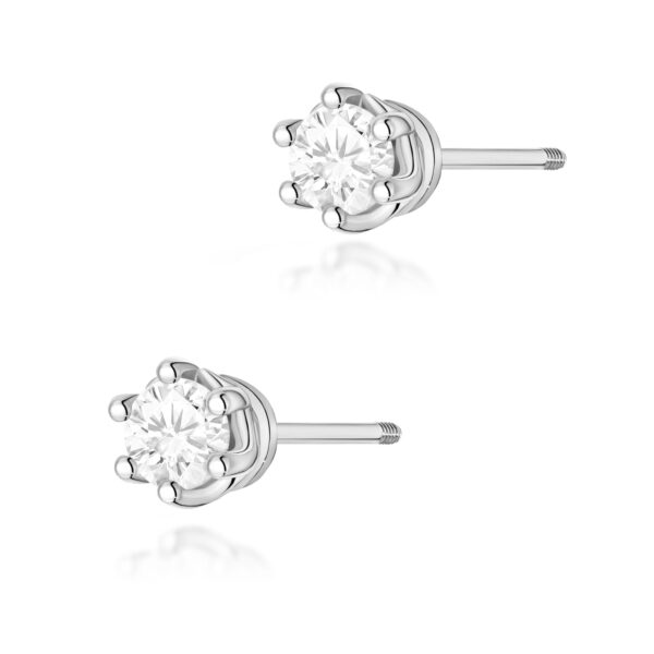 Kolczyki Diament 2 x 0,40ct białe złoto sztyft zakręcany