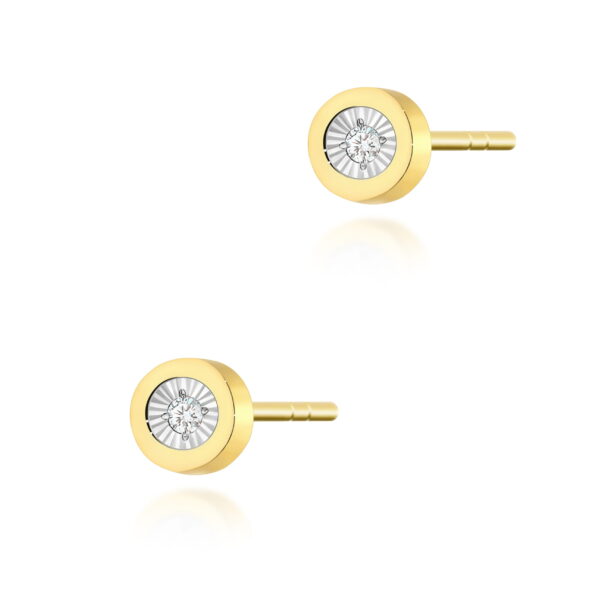 Kolczyki Diament 2 x 0,0145ct żółte złoto