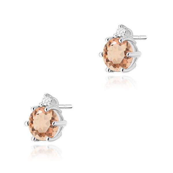 Kolczyki Morganit 2 x 0,40ct białe złoto