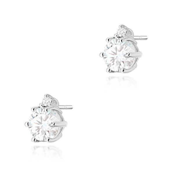 Kolczyki Biały Szafir 2 x 0,60ct białe złoto