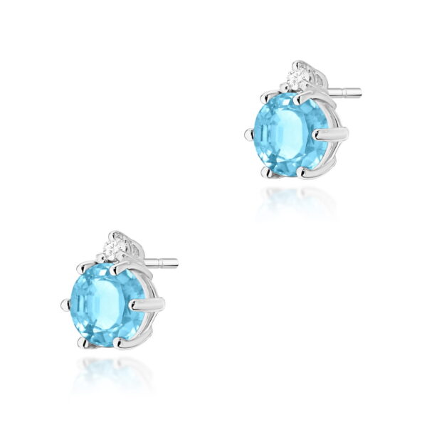 Kolczyki Topaz Swiss 2 x 0,50ct białe złoto