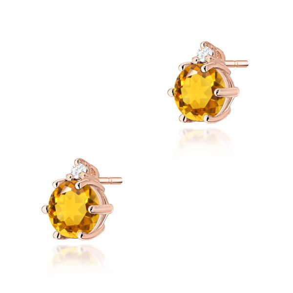 Kolczyki Cytryn 2 x 0,50ct różowe złoto