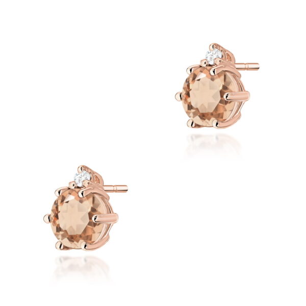 Kolczyki Morganit 2 x 0,40ct różowe złoto