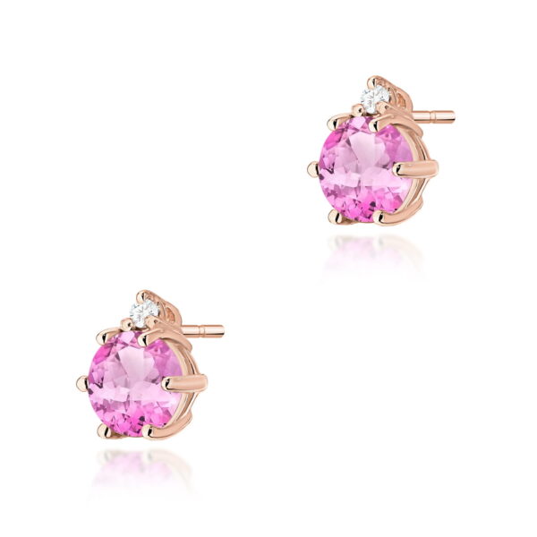 Kolczyki Różowy Topaz 2 x 0,60ct różowe złoto