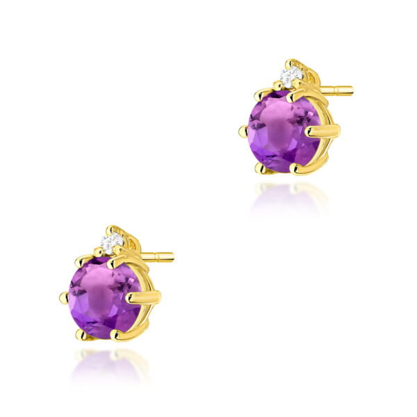 Kolczyki Ametyst 2 x 0,50ct żółte złoto