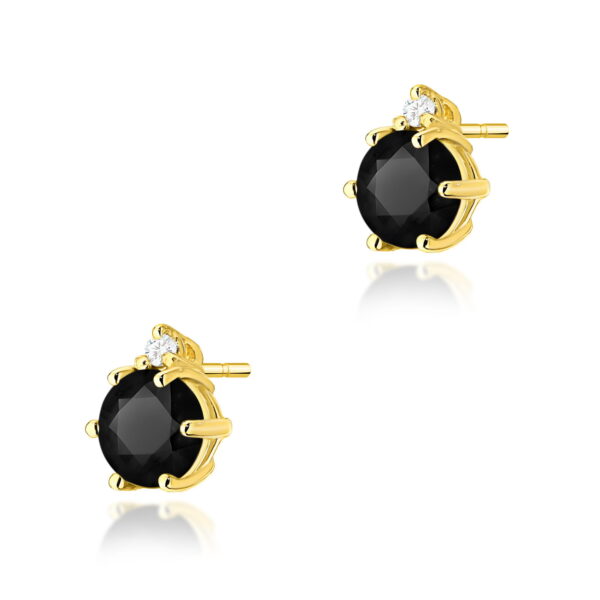 Kolczyki Czarny Diament 2 x 0,50ct żółte złoto