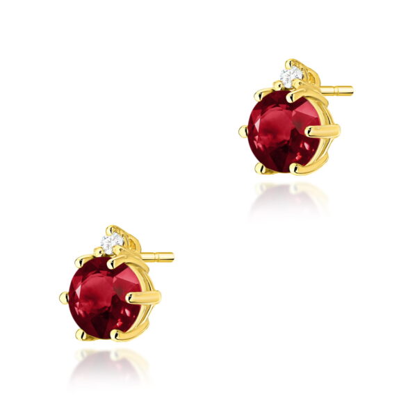 Kolczyki Granat 2 x 0,60ct żółte złoto