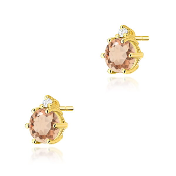 Kolczyki Morganit 2 x 0,40ct żółte złoto