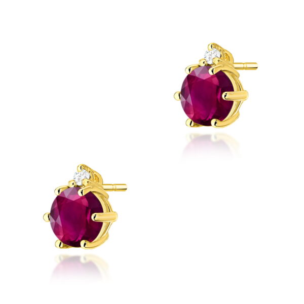 Kolczyki Rodolit 2 x 0,60ct żółte złoto
