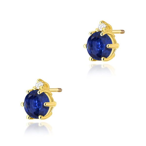 Kolczyki Szafir 2 x 0,50ct żółte złoto sztyft zakręcany