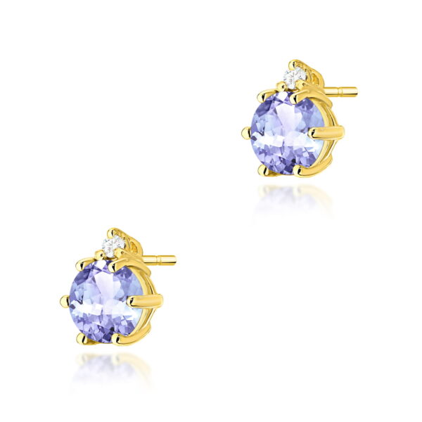 Kolczyki Tanzanit 2 x 0,50ct żółte złoto