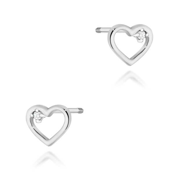 Kolczyki Diament 2 x 0,005ct białe złoto sztyft zakręcany