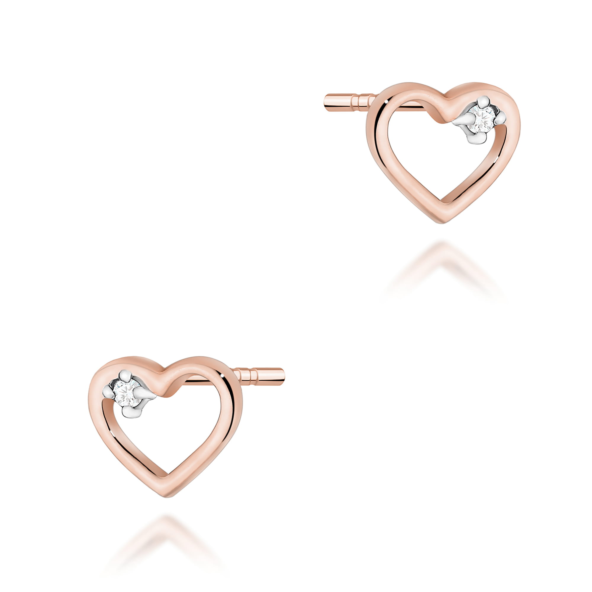 Kolczyki Diament 2 x 0,005ct różowe złoto