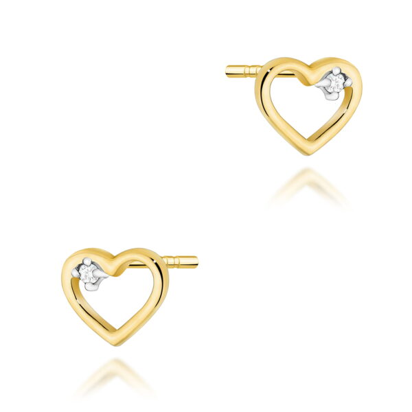 Kolczyki Diament 2 x 0,005ct żółte złoto