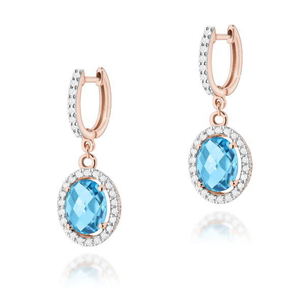 Kolczyki Topaz Swiss 2 x 1,70ct różowe złoto