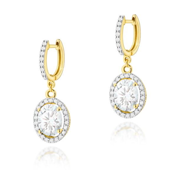 Kolczyki Diament Laboratoryjny 2 x 2,00ct żółte złoto
