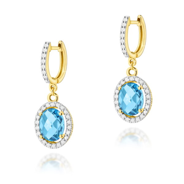 Kolczyki Topaz Swiss 2 x 1,70ct żółte złoto
