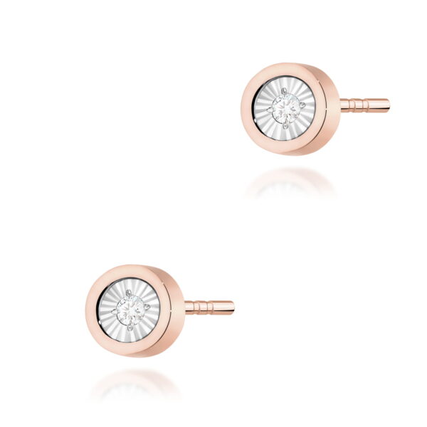 Kolczyki Diament 2 x 0,08ct różowe złoto