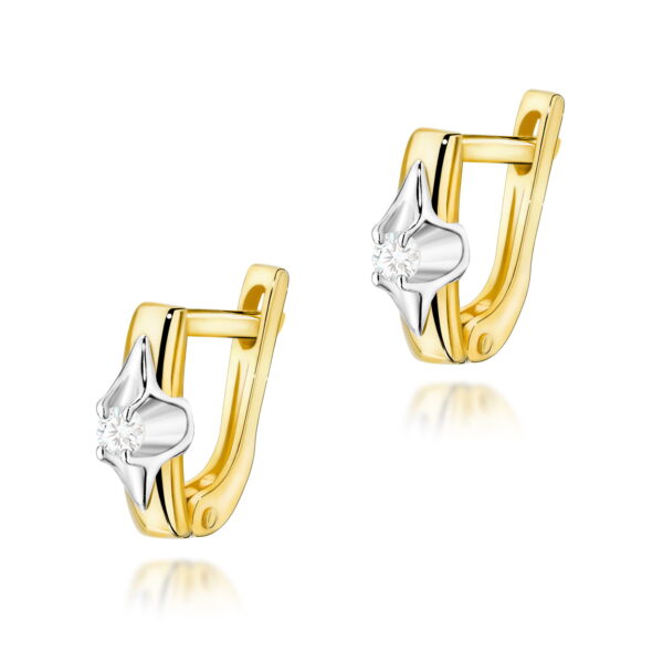 Kolczyki Diament 2 x 0,04ct żółte złoto