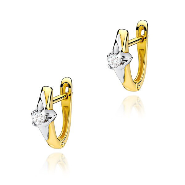 Kolczyki Diament 2 x 0,08ct żółte złoto