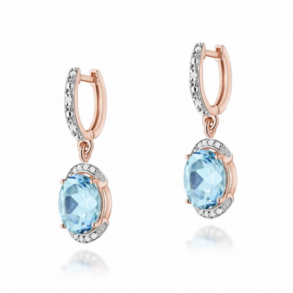 Kolczyki Topaz Swiss 2 x 3,00ct różowe złoto