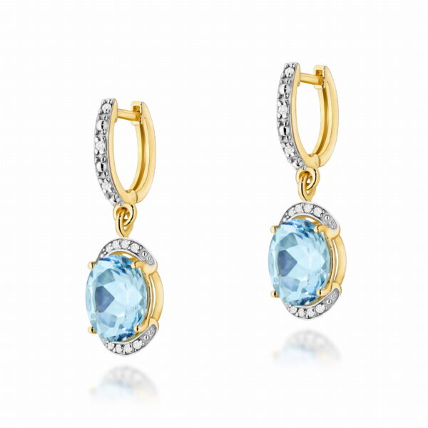 Kolczyki Topaz Swiss 2 x 3,00ct żółte złoto