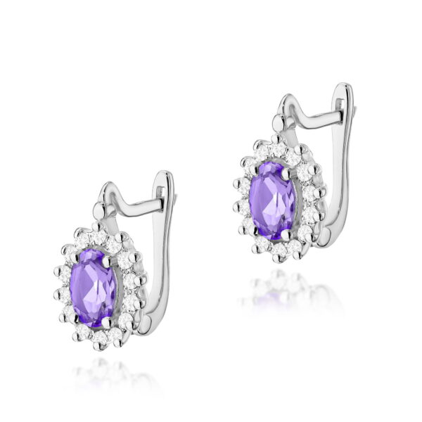 Kolczyki Ametyst 2 x 0,40ct białe złoto