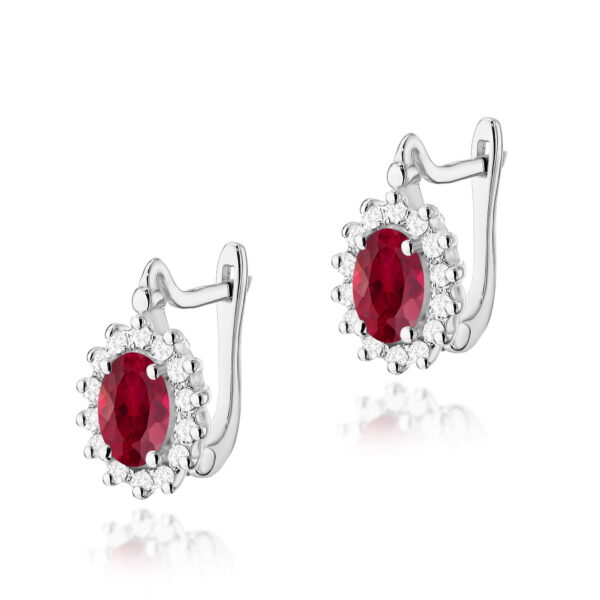 Kolczyki Rubin 2 x 0,60ct białe złoto