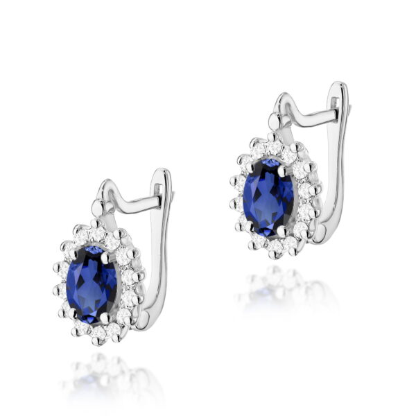 Kolczyki Szafir 2 x 0,70ct białe złoto