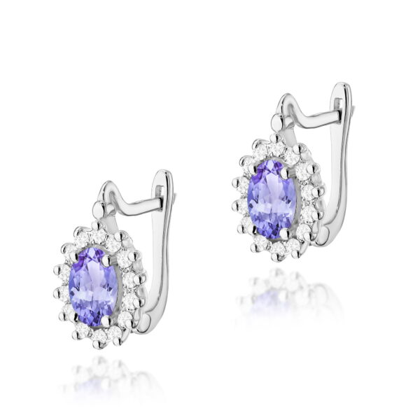 Kolczyki Tanzanit 2 x 0,40ct białe złoto