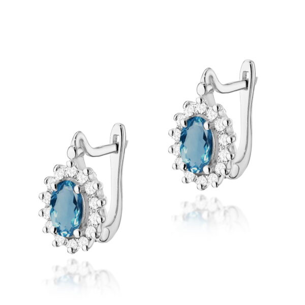 Kolczyki Topaz London Blue 2 x 0,50ct białe złoto