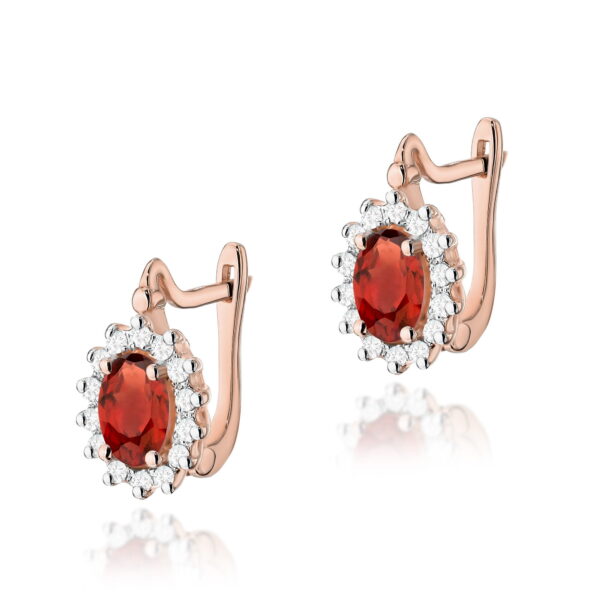 Kolczyki Granat 2 x 0,50ct różowe złoto
