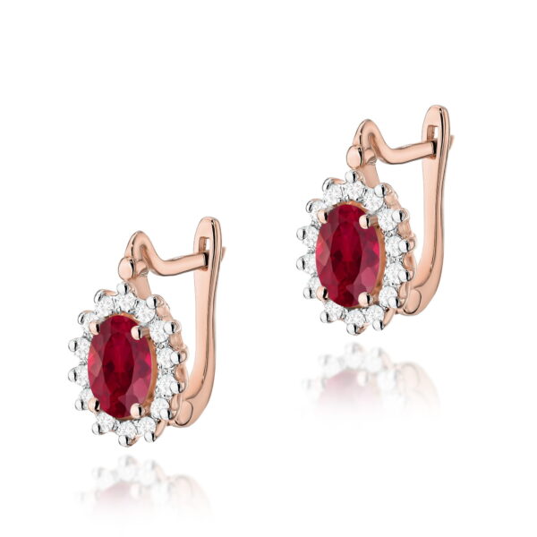 Kolczyki Rubin 2 x 0,60ct różowe złoto