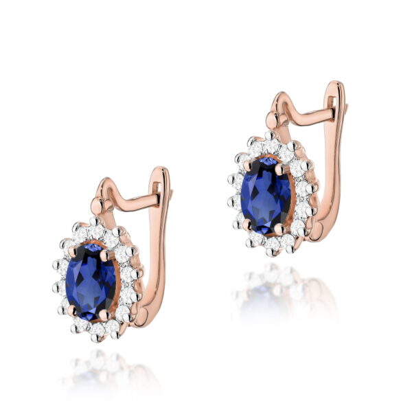 Kolczyki Szafir 2 x 0,70ct różowe złoto