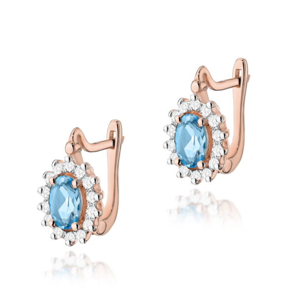 Kolczyki Topaz Swiss 2 x 0,50ct różowe złoto