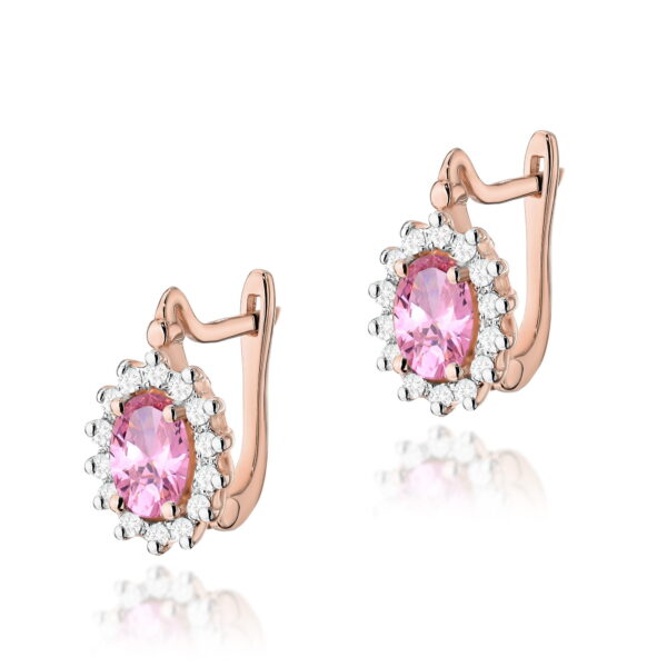 Kolczyki Różowy Topaz 2 x 0,50ct różowe złoto