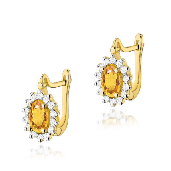 Kolczyki Cytryn 2 x 0,60ct żółte złoto