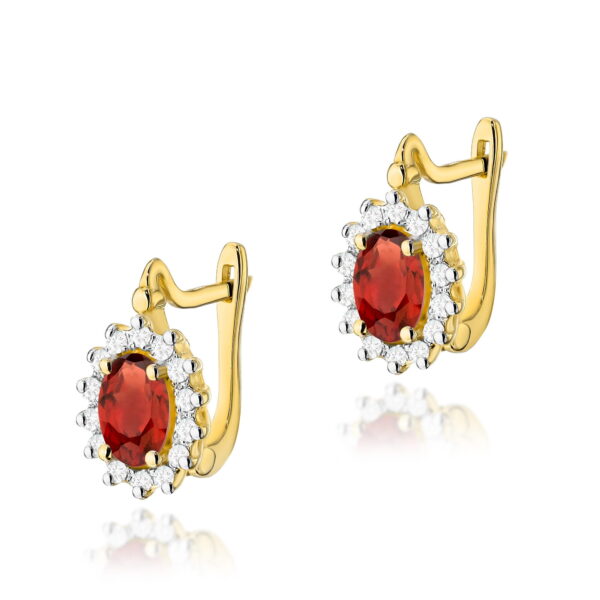 Kolczyki Granat 2 x 0,50ct żółte złoto