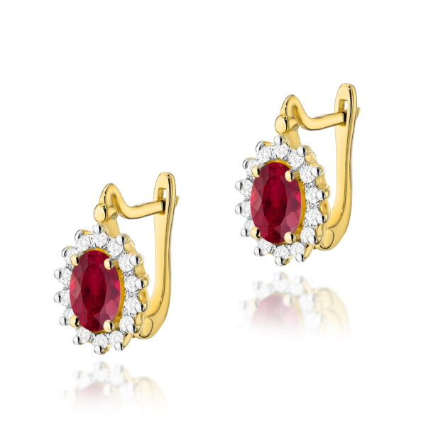 Kolczyki Rubin 2 x 0,60ct żółte złoto
