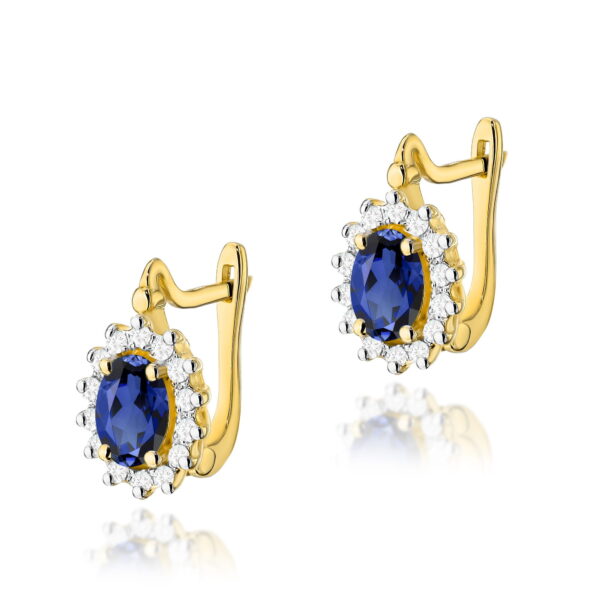 Kolczyki Szafir 2 x 0,70ct żółte złoto