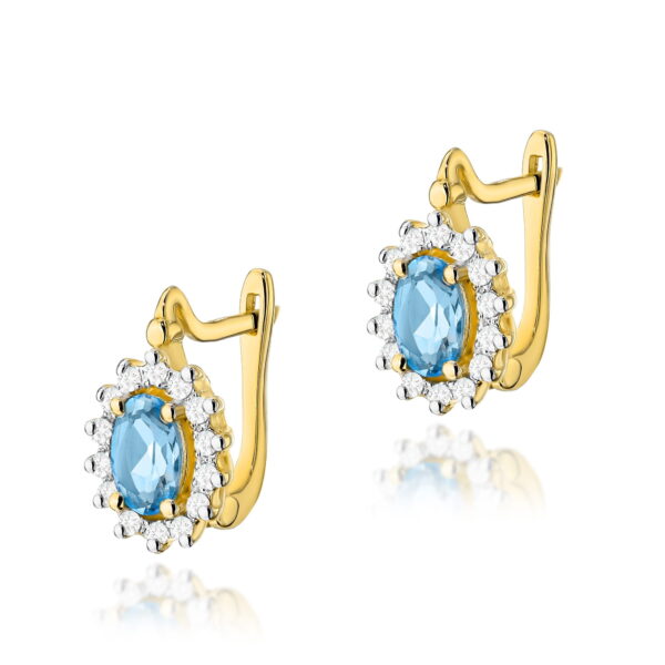 Kolczyki Topaz Swiss 2 x 0,50ct żółte złoto