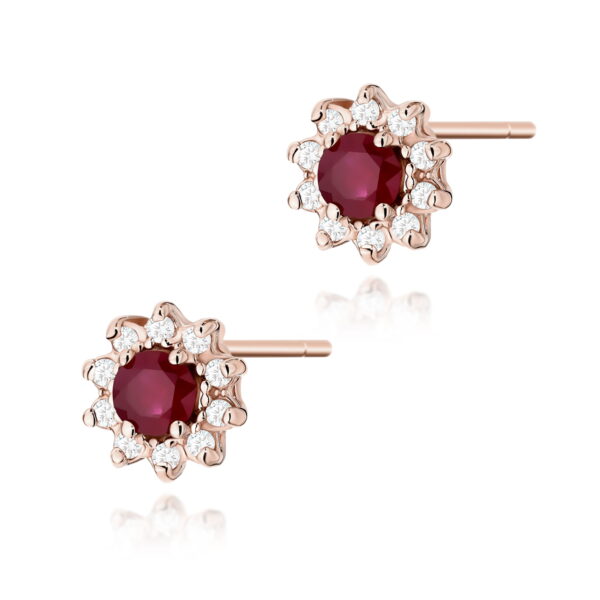 Kolczyki Rubin 2 x 0,15ct różowe złoto