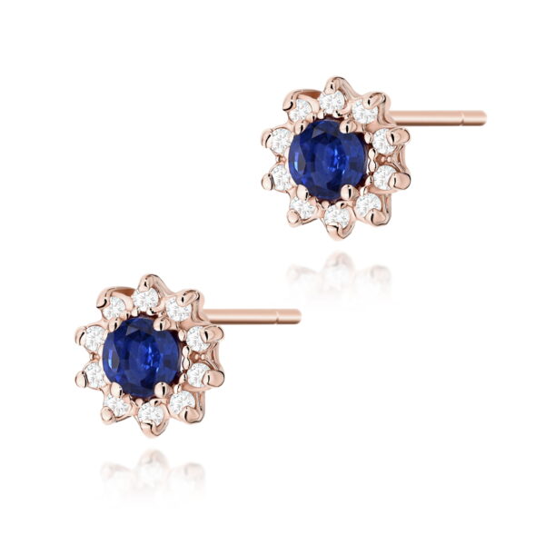 Kolczyki Szafir 2 x 0,15ct różowe złoto