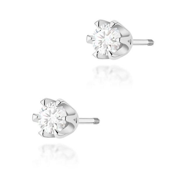 Kolczyki Diament 2 x 0,25ct białe złoto sztyft zakręcany