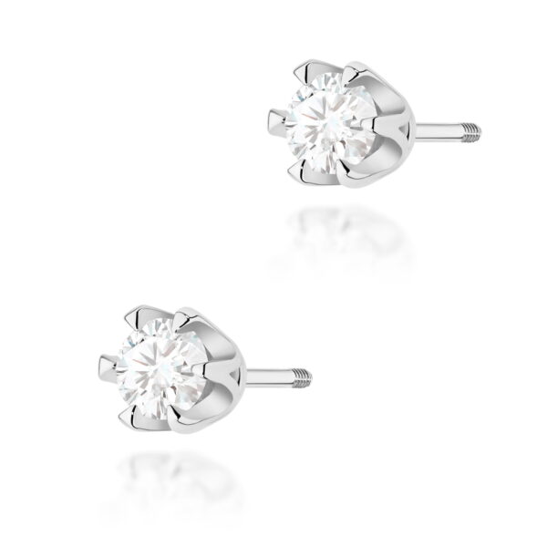 Kolczyki Diament 2 x 0,30ct białe złoto sztyft zakręcany