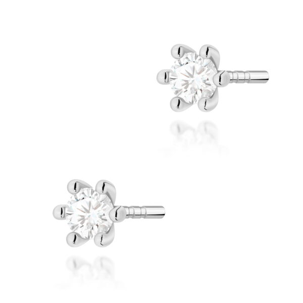Kolczyki Diament Laboratoryjny 2 x 0,10ct białe złoto