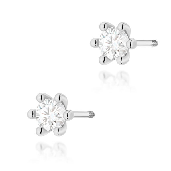Kolczyki Diament Laboratoryjny 2 x 0,30ct białe złoto sztyft zakręcany