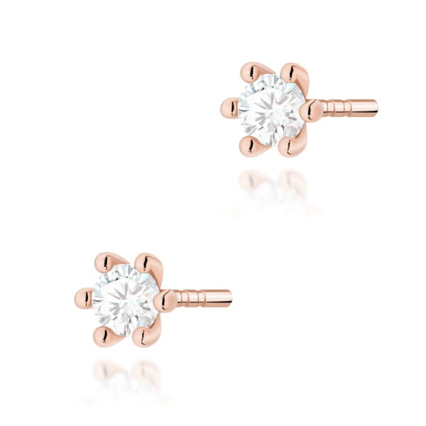 Kolczyki Diament 2 x 0,08ct różowe złoto