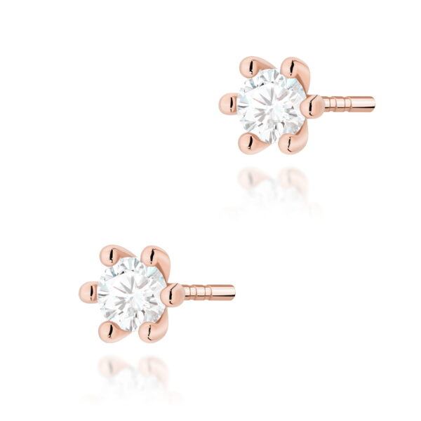Kolczyki Diament Laboratoryjny 2 x 0,15ct różowe złoto